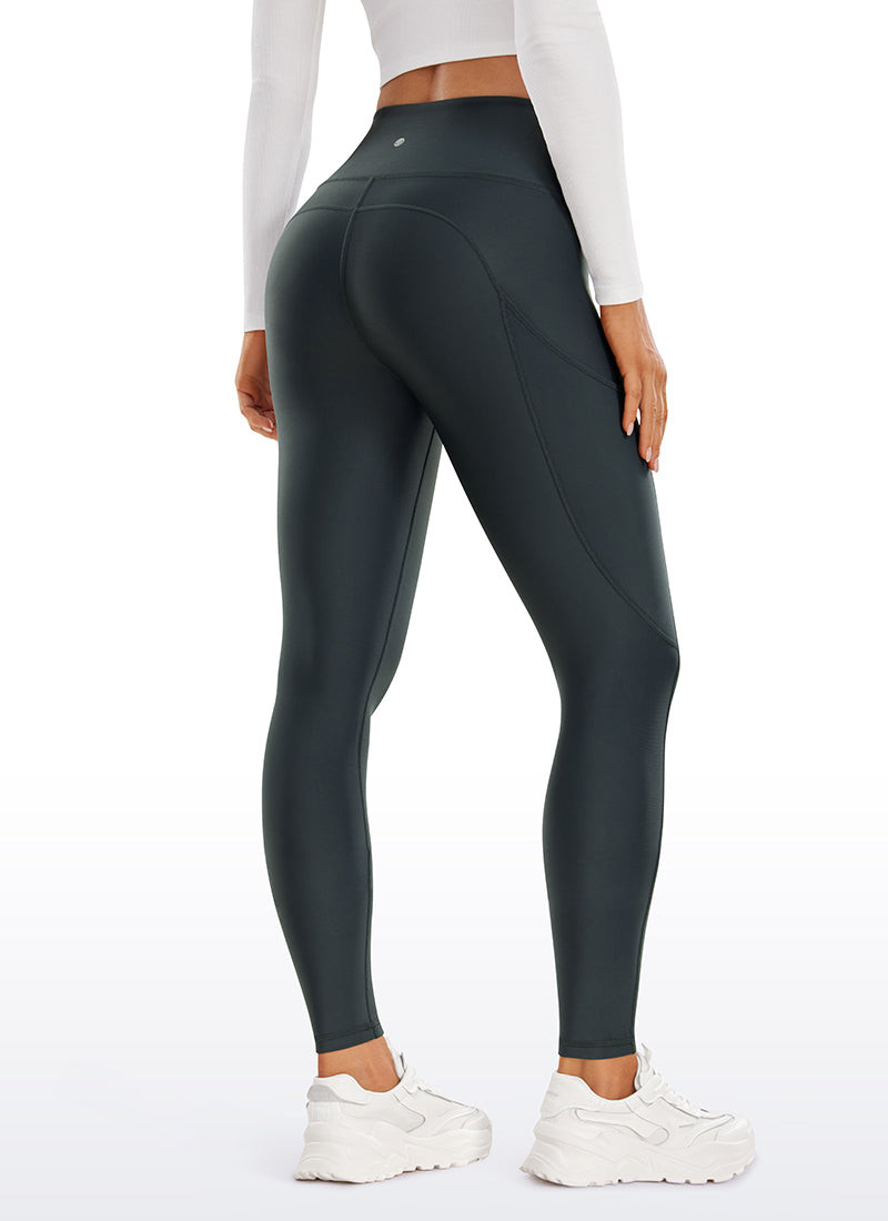 Leggings de poche ligné en molleton thermique 28 ''