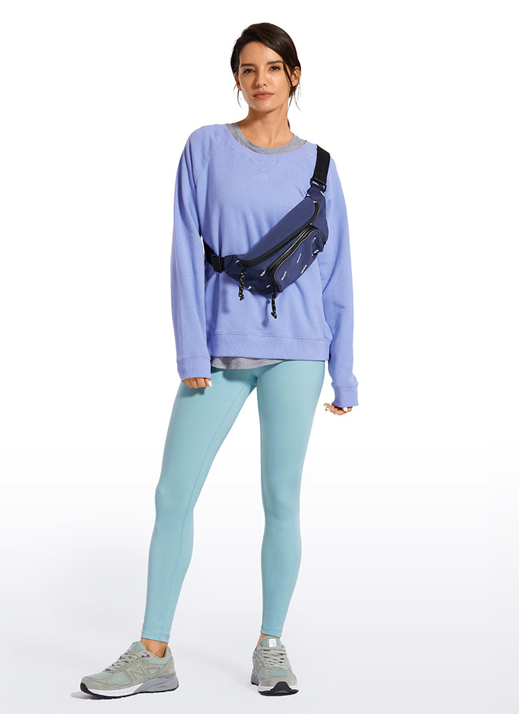 CRZ YOGA Women's Train High Rise Hugged Feel Compression Leggings 25'' Dark Red