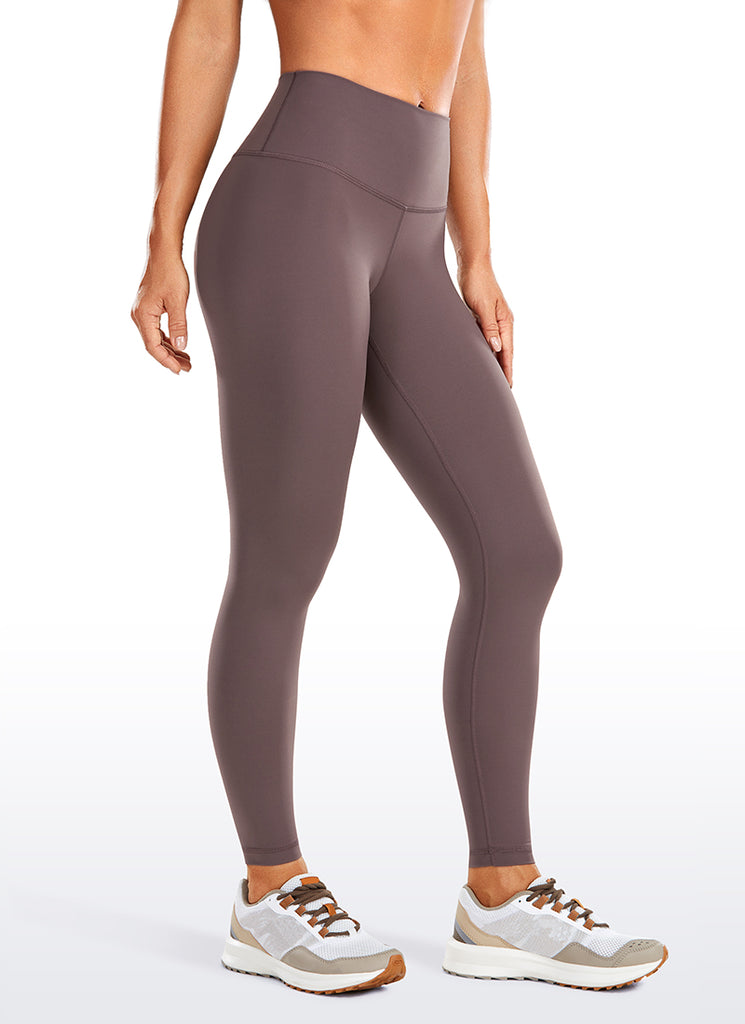 CRZ YOGA Women's Train High Rise Hugged Feel Compression Leggings 25'' Dark Red