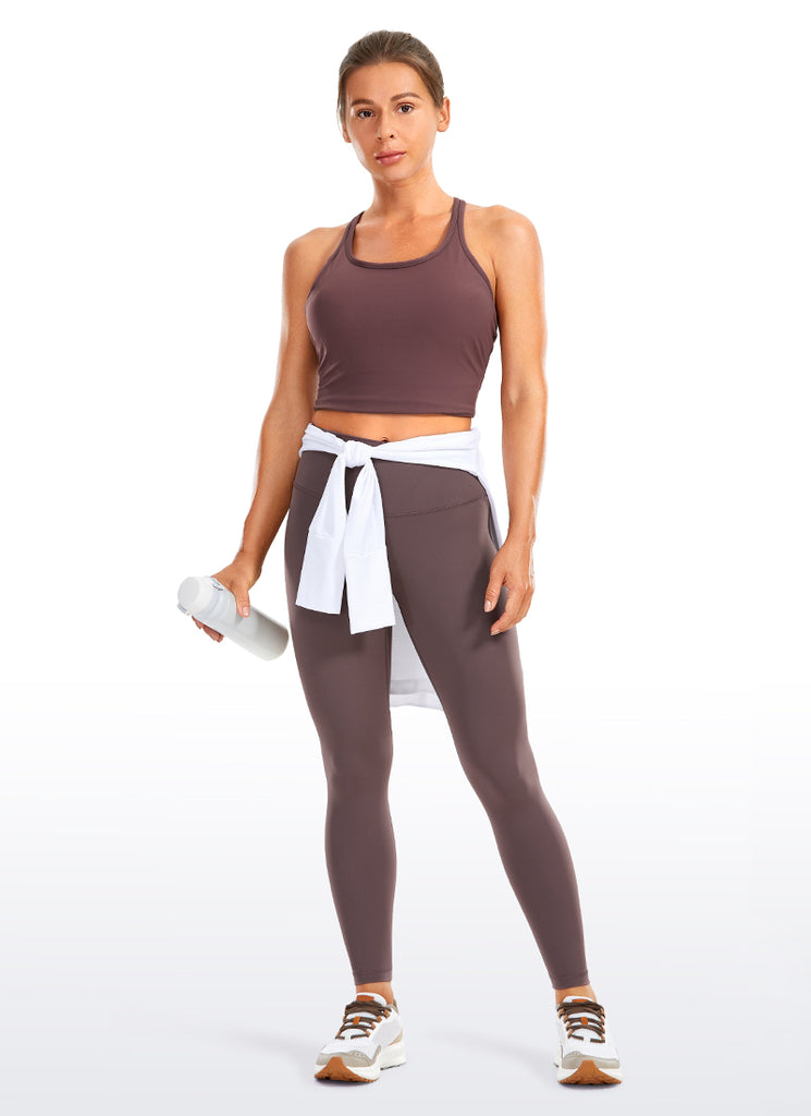 CRZ YOGA Women's Train High Rise Hugged Feel Compression Leggings 25'' Dark Chrome 1