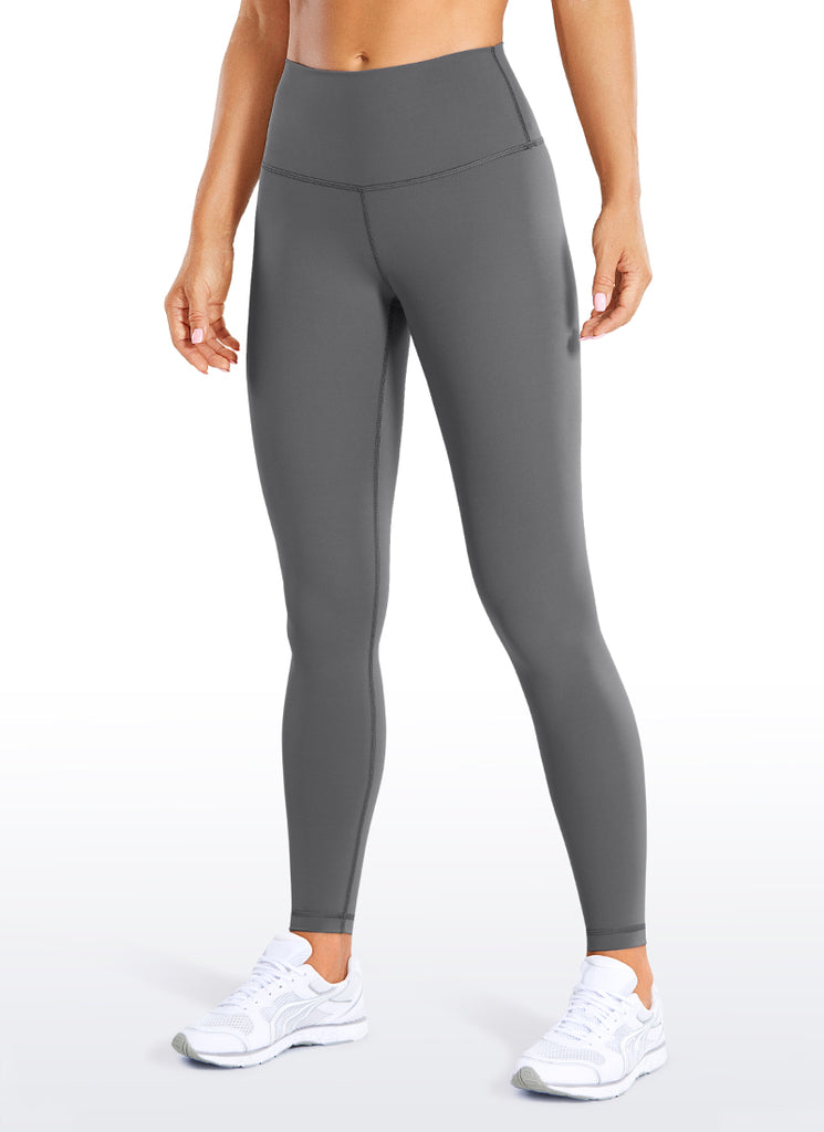 CRZ YOGA Women's Train High Rise Hugged Feel Compression Leggings 25'' Dark Carbon