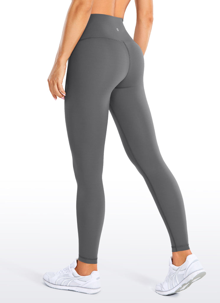 CRZ YOGA Women's Train High Rise Hugged Feel Compression Leggings 25'' Dark Carbon