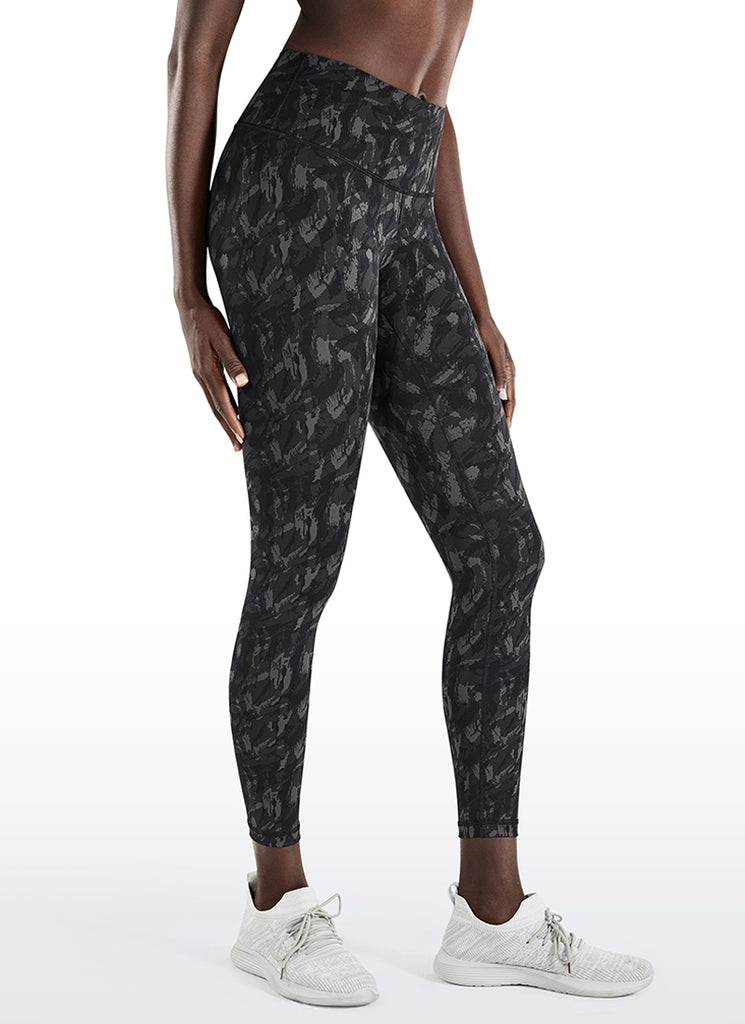 CRZ YOGA Women's Train High Rise Hugged Feel Compression Leggings 25'' Petrol Blue