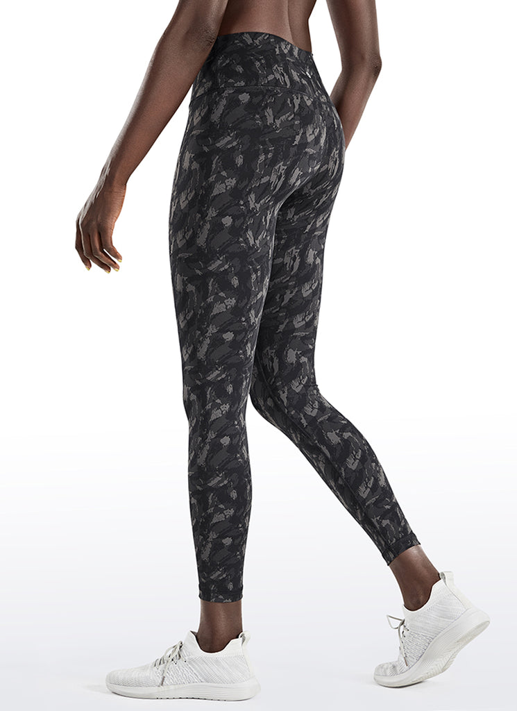 CRZ YOGA Women's Train High Rise Hugged Feel Compression Leggings 25'' Petrol Blue