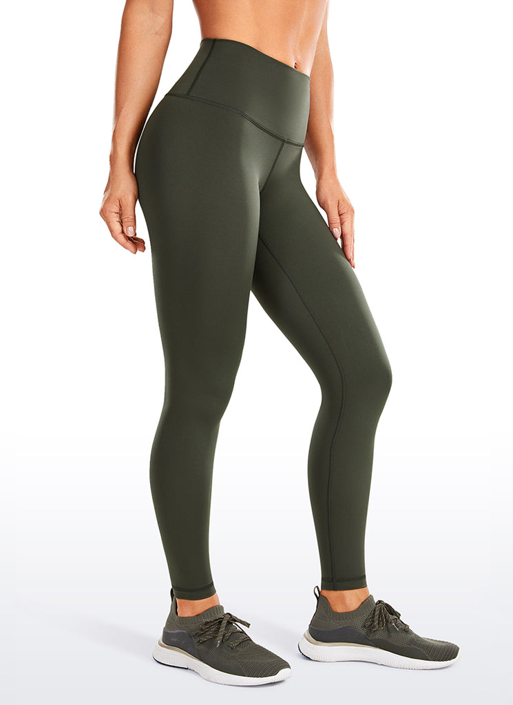CRZ YOGA Women's Train High Rise Hugged Feel Compression Leggings 25'' Green Jade
