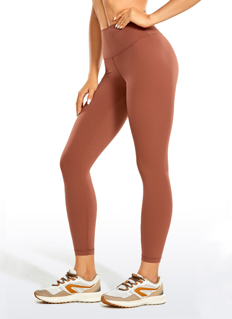 CRZ YOGA Women's Train High Rise Hugged Feel Compression Leggings 25'' Taupe