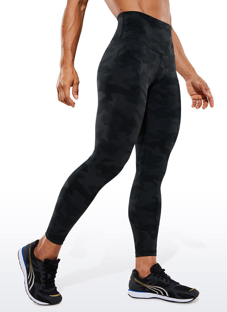 CRZ YOGA Women's Train High Rise Hugged Feel Compression Leggings 25'' Dark grey camouflage