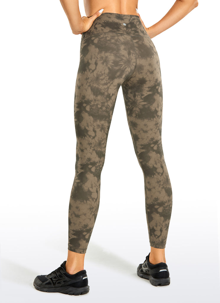 CRZ YOGA Women's Train High Rise Hugged Feel Compression Leggings 25'' Olive leopard grain