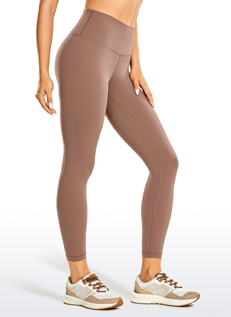 CRZ YOGA Women's Train High Rise Hugged Feel Compression Leggings 25'' Beans Brown