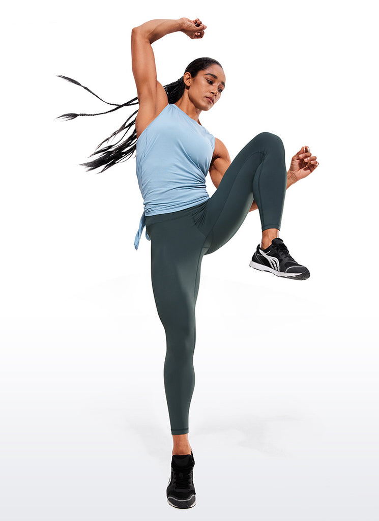 CRZ YOGA Women's Train High Rise Hugged Feel Compression Leggings 25'' Melanite