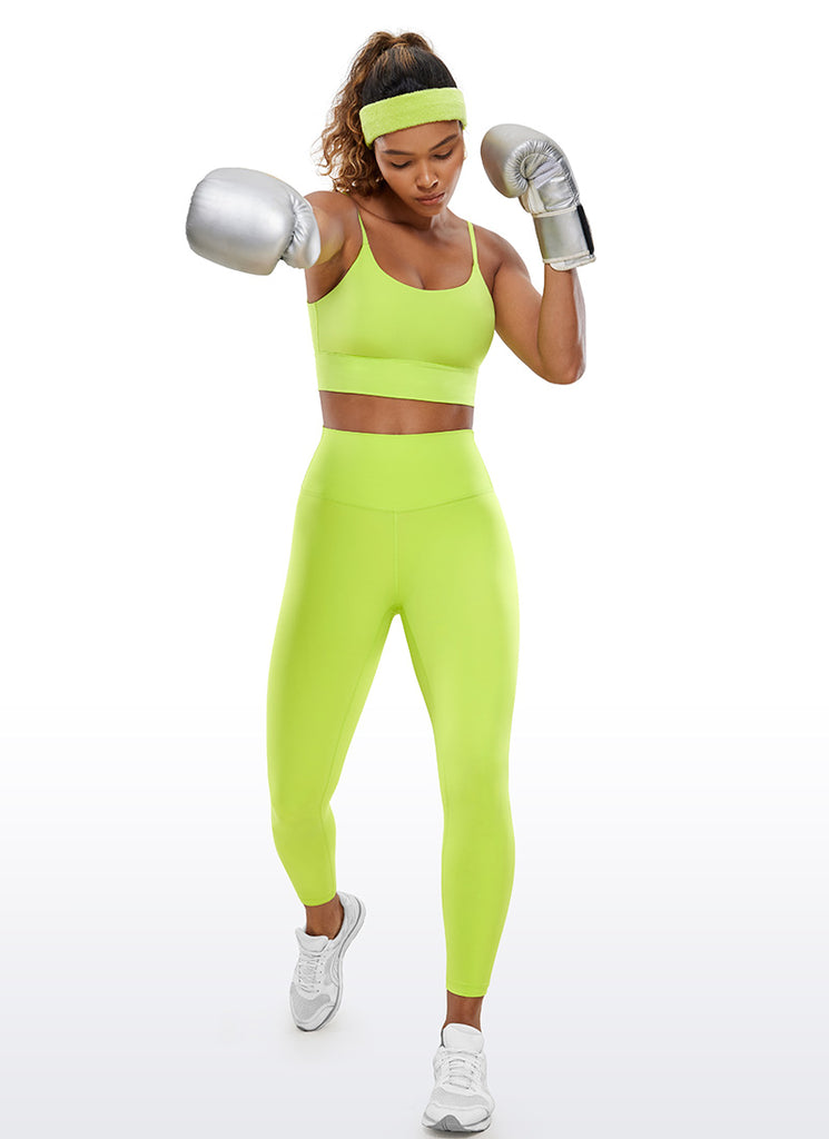 CRZ YOGA Women's Train High Rise Hugged Feel Compression Leggings 25'' Noctilucence Red