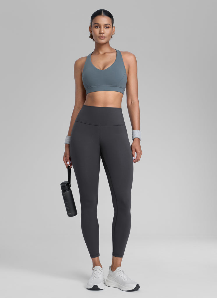 CRZ YOGA Women's Train High Rise Hugged Feel Compression Leggings 25'' True Navy