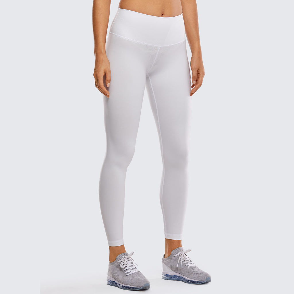 CRZ YOGA Women's Train High Rise Hugged Feel Compression Leggings 25'' White
