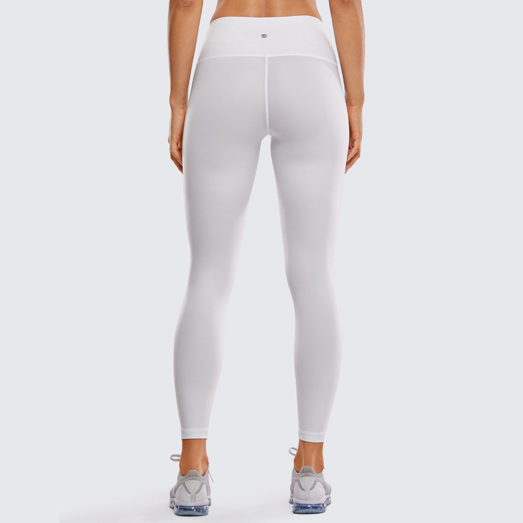 CRZ YOGA Women's Train High Rise Hugged Feel Compression Leggings 25'' White