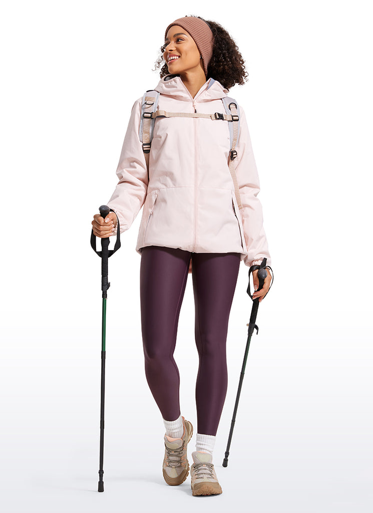 CRZ YOGA Women's Winter High Rise Thermal Fleece Lined Leggings 28'' Deep Purple