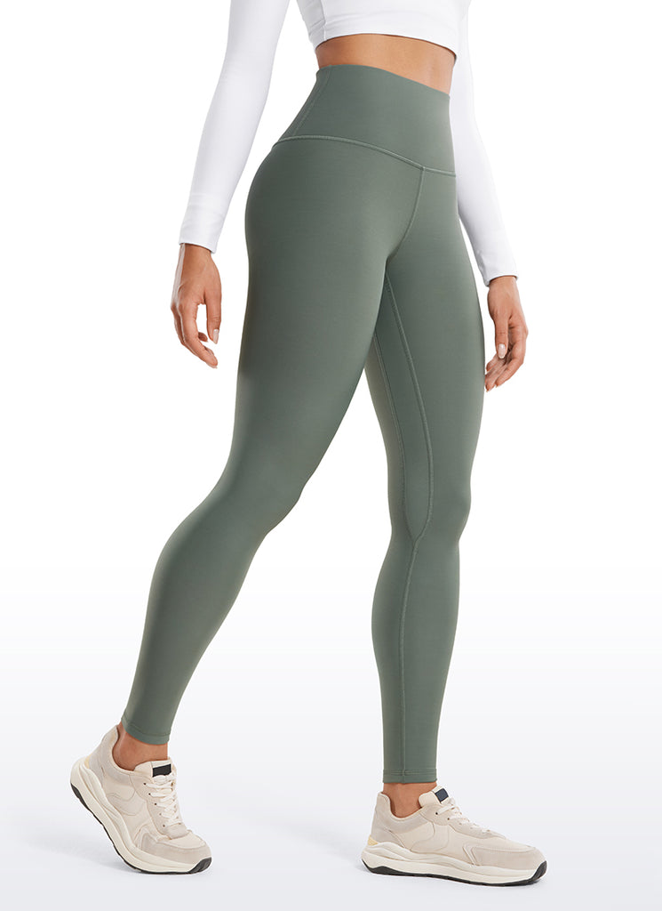 CRZ YOGA Women's Winter High Rise Thermal Fleece Lined Leggings 28'' Melanite