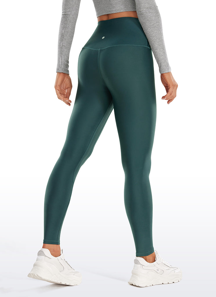 CRZ YOGA Women's Winter High Rise Thermal Fleece Lined Leggings 28'' Grey Sage