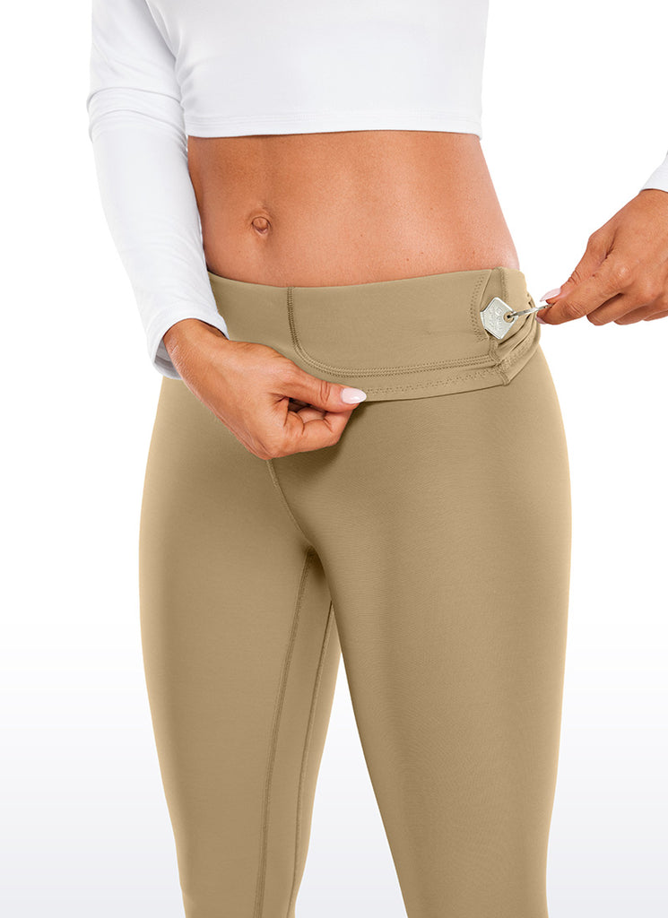 CRZ YOGA Women's Winter High Rise Thermal Fleece Lined Leggings 28'' Deep Purple