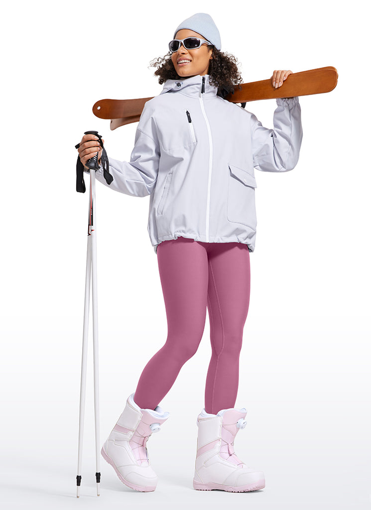 CRZ YOGA Women's Winter High Rise Thermal Fleece Lined Leggings 28'' Soul Brown