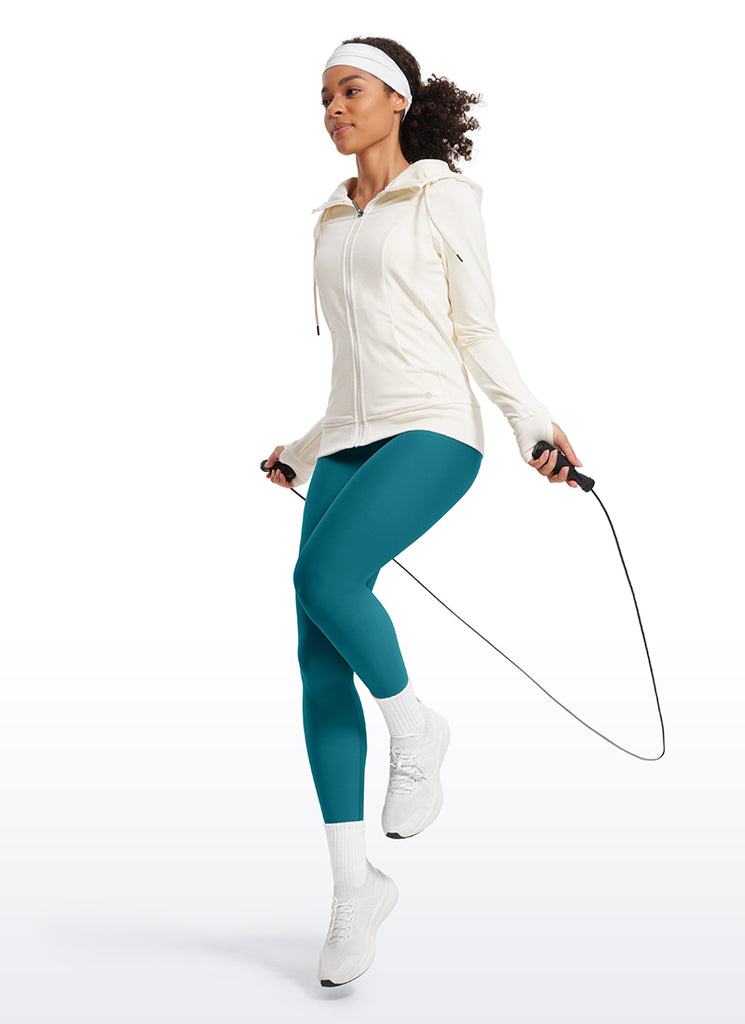 CRZ YOGA Women's Winter High Rise Thermal Fleece Lined Leggings 28'' Velvet Dust