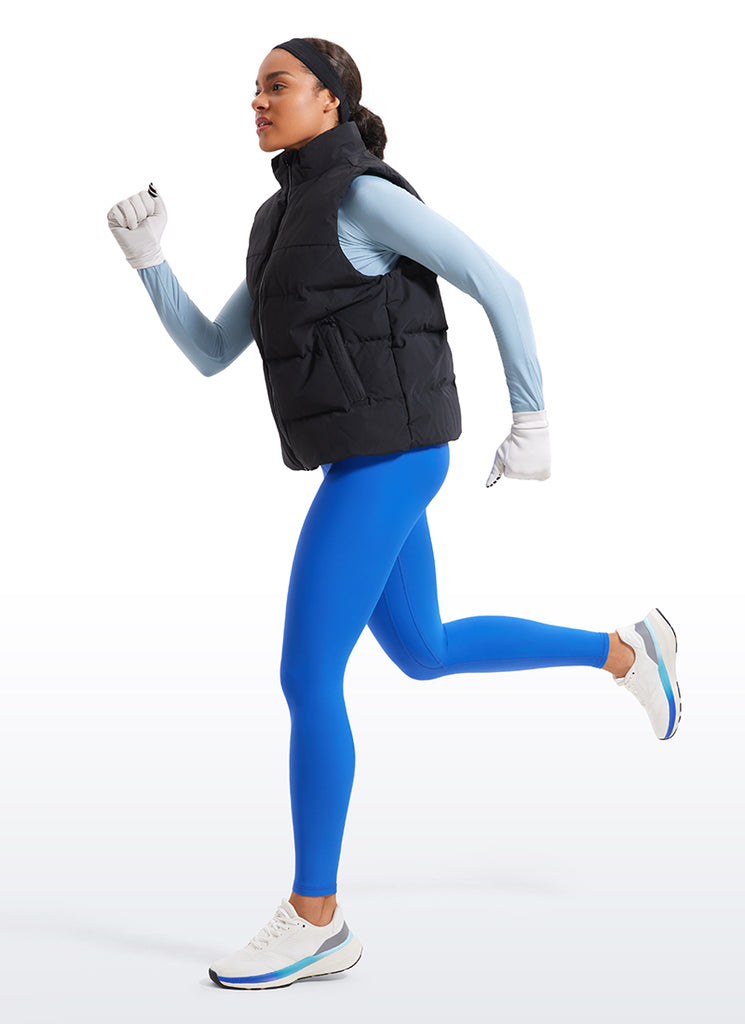 CRZ YOGA Women's Winter High Rise Thermal Fleece Lined Leggings 28'' French Navy