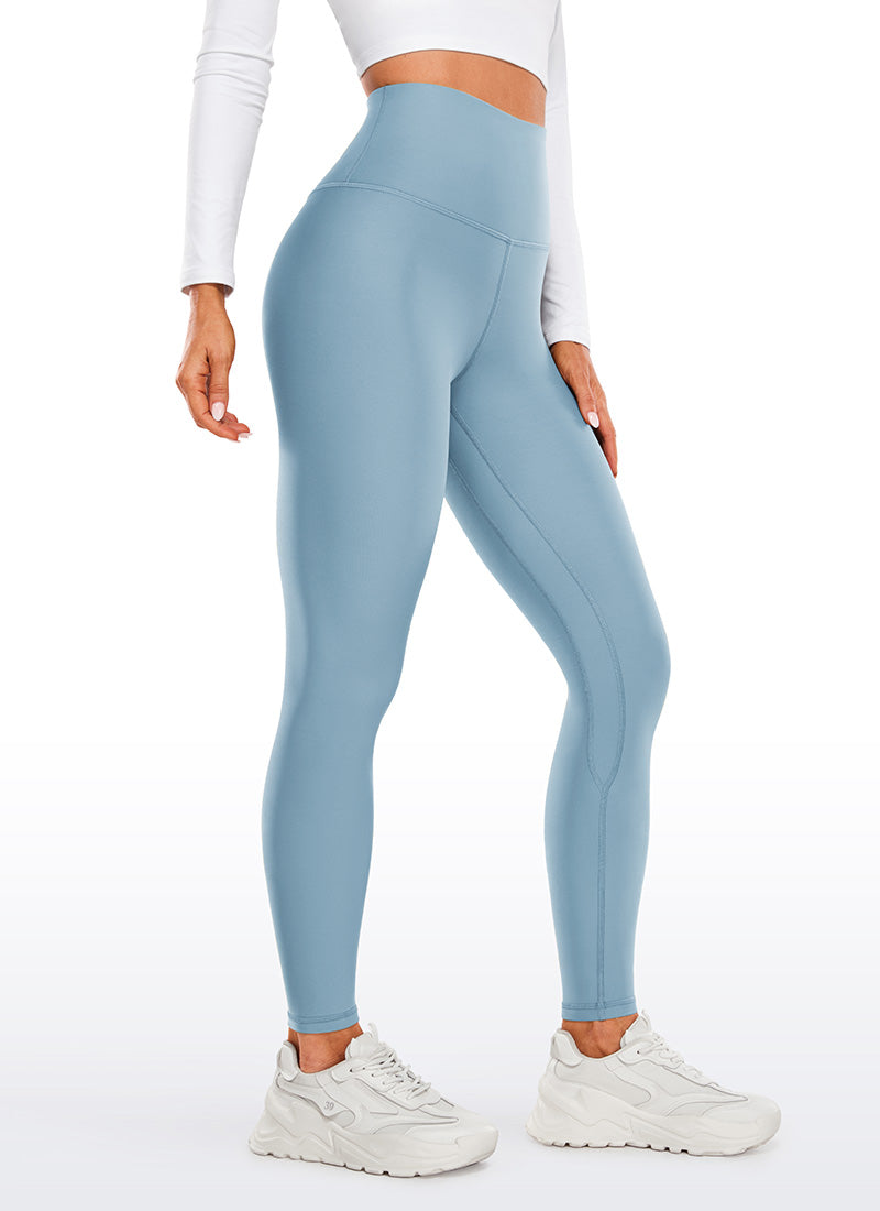 CRZ YOGA Women's Winter High Rise Thermal Fleece Lined Leggings 28'' Universe Blue