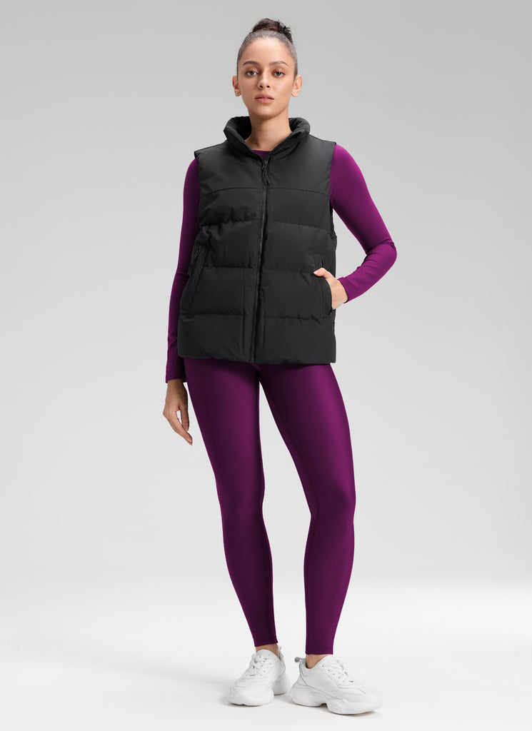 CRZ YOGA Women's Winter High Rise Thermal Fleece Lined Leggings 28'' Plum Magenta