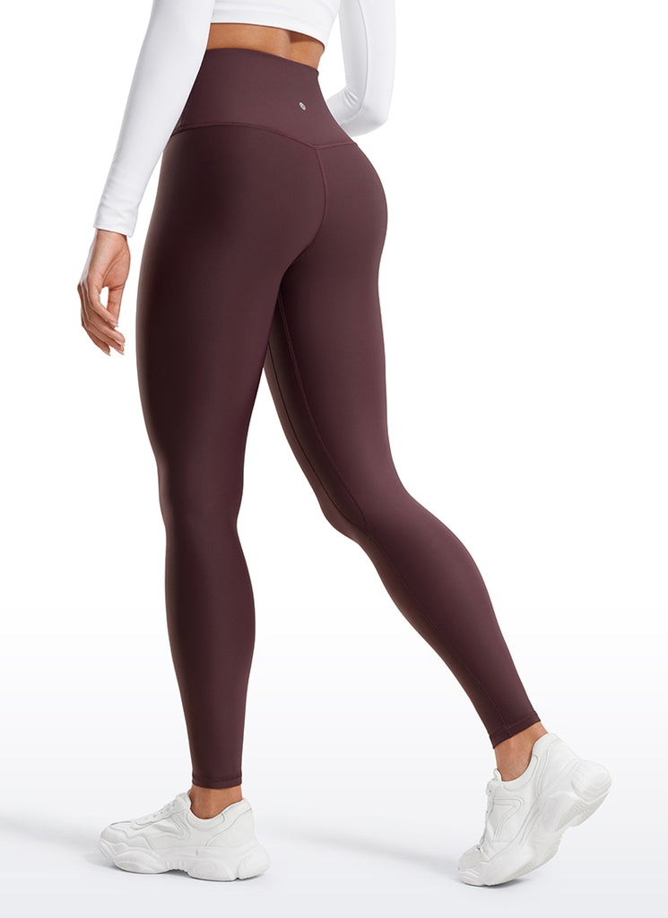 CRZ YOGA Women's Winter High Rise Thermal Fleece Lined Leggings 28'' Arctic Plum