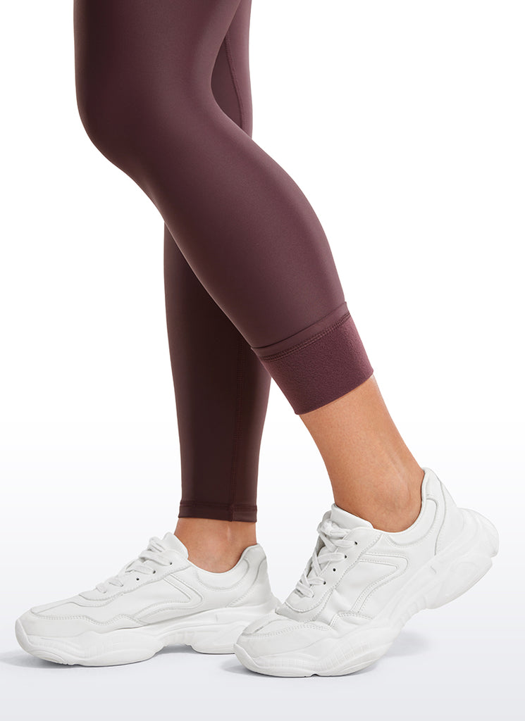 CRZ YOGA Women's Winter High Rise Thermal Fleece Lined Leggings 28'' Arctic Plum