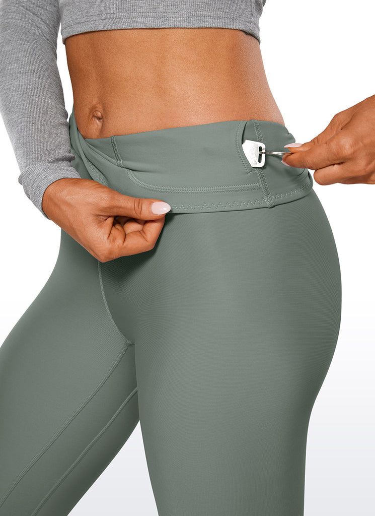 CRZ YOGA Women's Winter High Rise Thermal Fleece Lined Leggings 28'' Hibiscus Purple