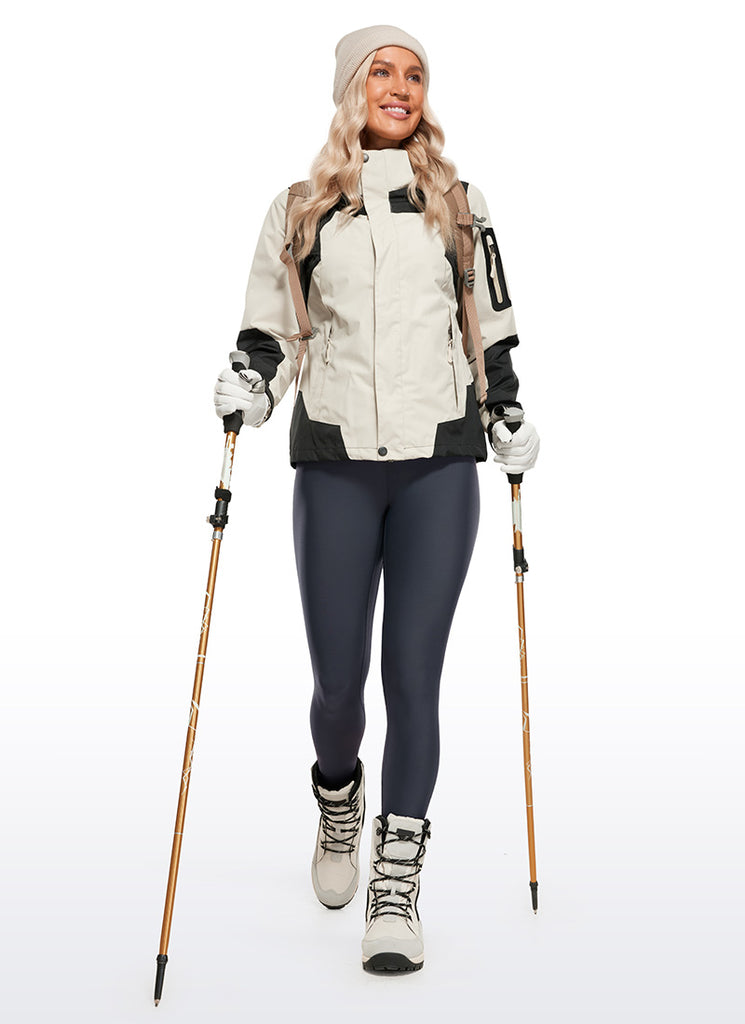 CRZ YOGA Women's Winter High Rise Thermal Fleece Lined Leggings 28'' True Navy