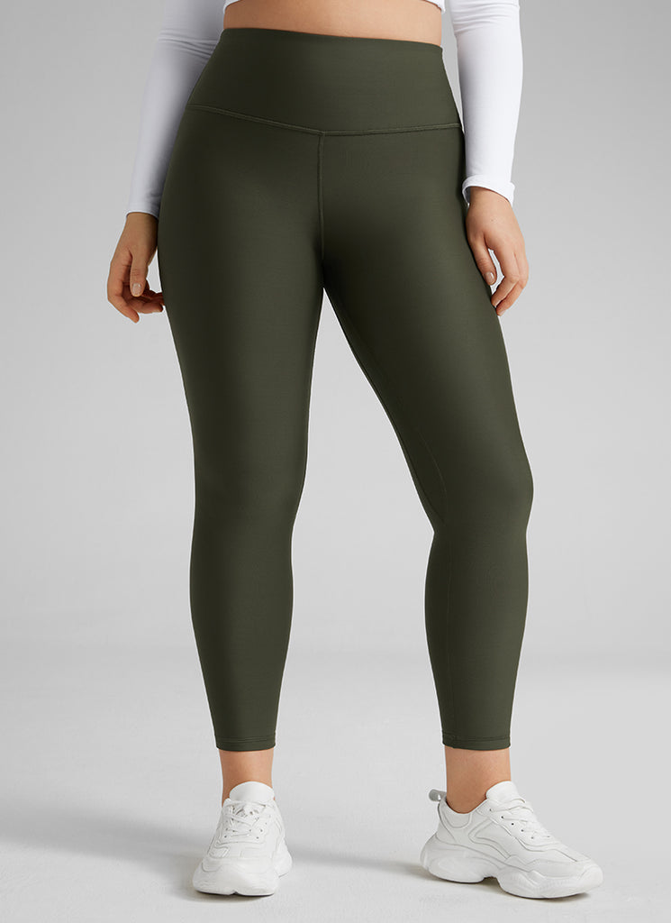 CRZ YOGA Women's Winter High Rise Thermal Fleece Lined Leggings 28'' Navy