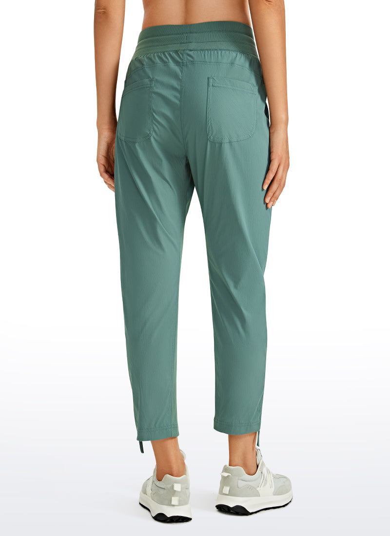 CRZ YOGA Women's Travel Slim Fit Striped Pants 25'' Cinched Leg Juniper