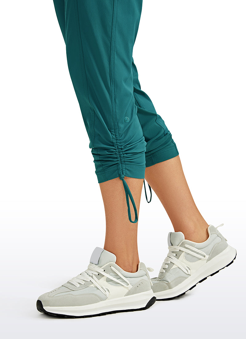 CRZ YOGA Women's Travel Slim Fit Striped Pants 25'' Cinched Leg Juniper