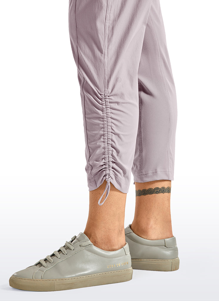 CRZ YOGA Women's Travel Slim Fit Striped Pants 25'' Cinched Leg Moonphase