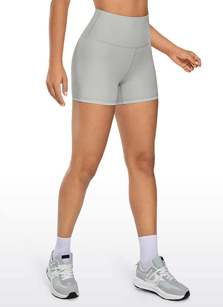 CRZ YOGA Women's Yoga High Rise Biker Shorts Nakedfeel Shorts 4'' True Navy