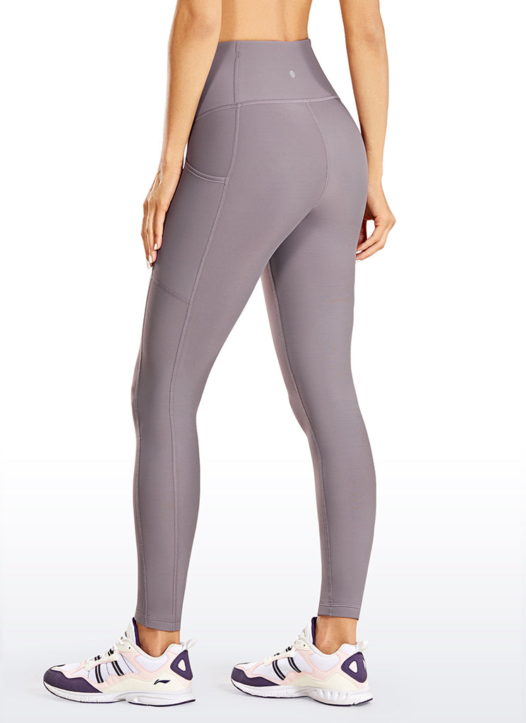 CRZ YOGA Women's High Rise Thermal Fleece Lined Pocket Legging II 25'' Lunar Rock