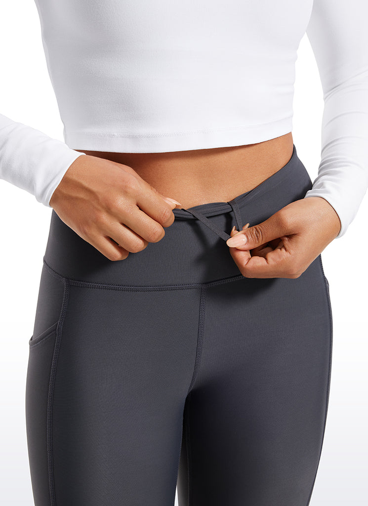 CRZ YOGA Women's High Rise Thermal Fleece Lined Pocket Legging II 25'' Melanite