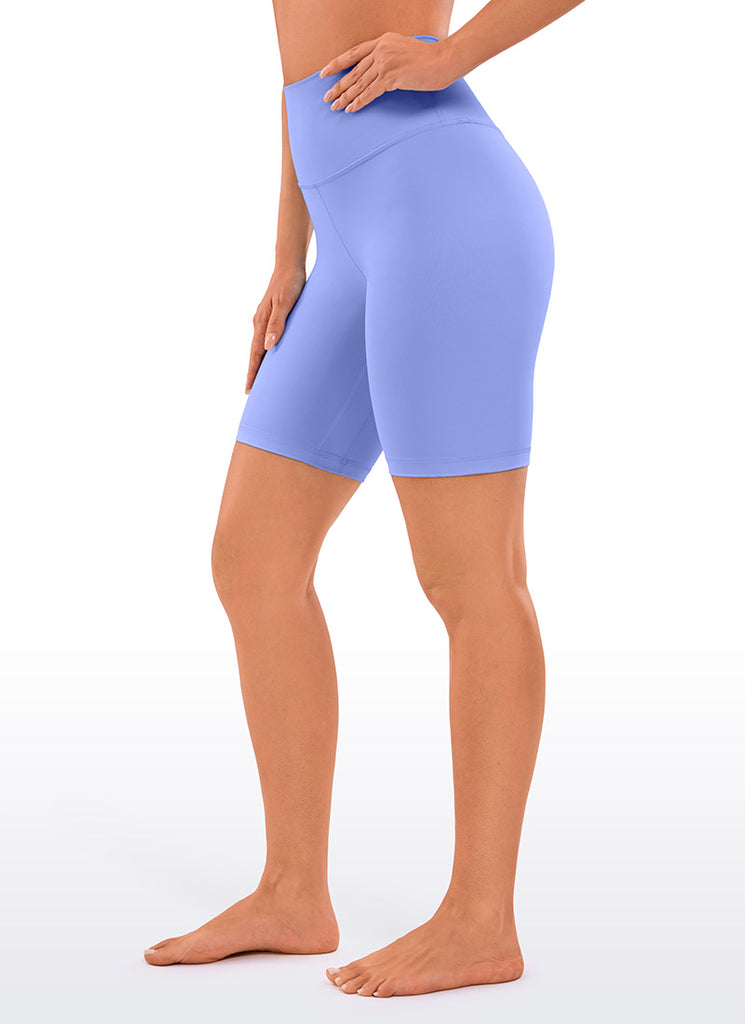 CRZ YOGA Women's Yoga High Rise Biker Shorts Nakedfeel Shorts 8'' Sterling