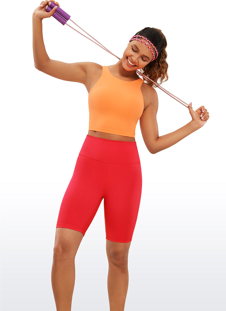 CRZ YOGA Women's Yoga High Rise Biker Shorts Nakedfeel Shorts 8'' The Powder Waxy