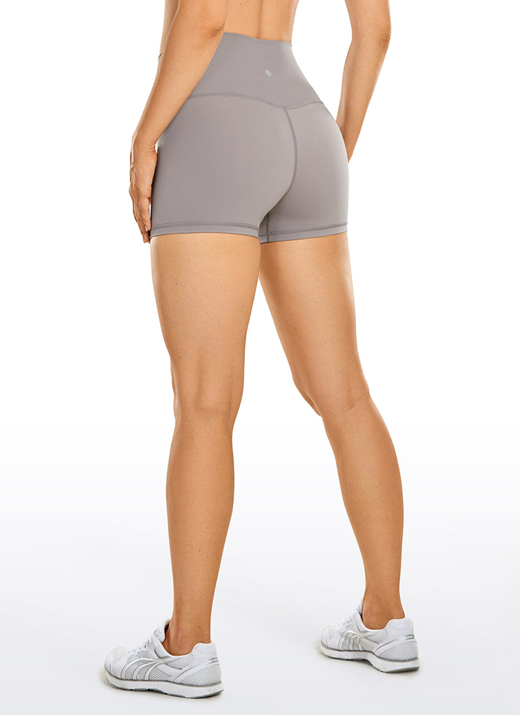 CRZ YOGA Women's Yoga Train High Rise Biker Shorts Nakedfeel Short 3'' Lunar Rock