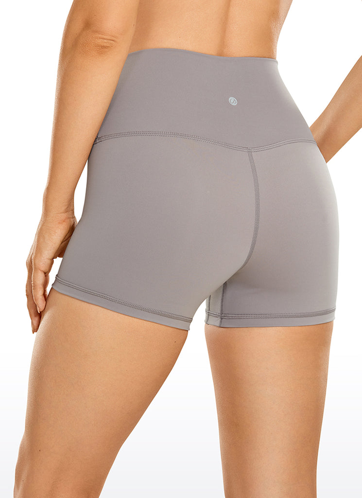 CRZ YOGA Women's Yoga Train High Rise Biker Shorts Nakedfeel Short 3'' Lunar Rock