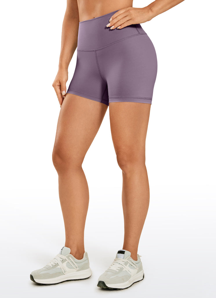 CRZ YOGA Women's Yoga Train High Rise Biker Shorts Nakedfeel Short 3'' Antique Bark