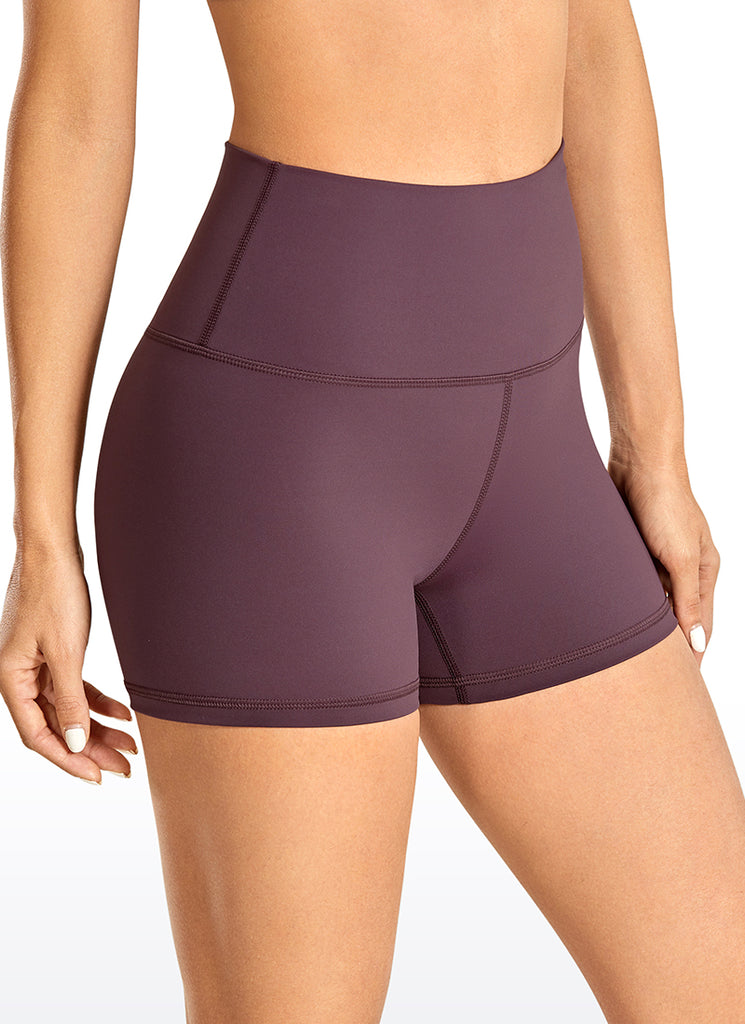 CRZ YOGA Women's Yoga Train High Rise Biker Shorts Nakedfeel Short 3'' Arctic Plum