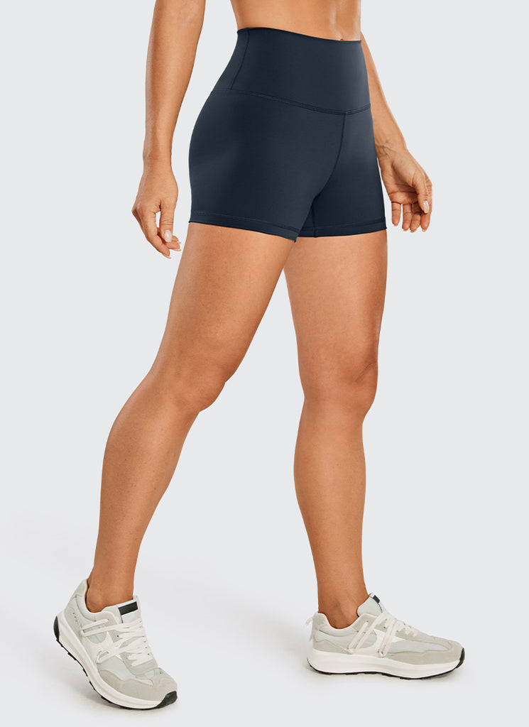 CRZ YOGA Women's Yoga Train High Rise Biker Shorts Nakedfeel Short 3'' Dark grey camouflage