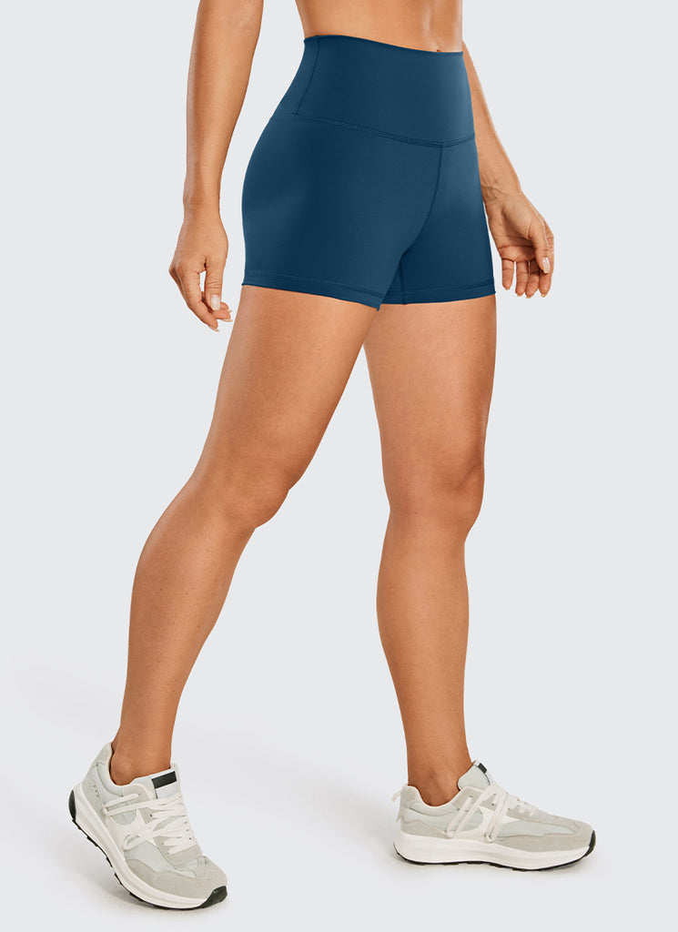 CRZ YOGA Women's Yoga Train High Rise Biker Shorts Nakedfeel Short 3'' Tie Dye Smoke Ink