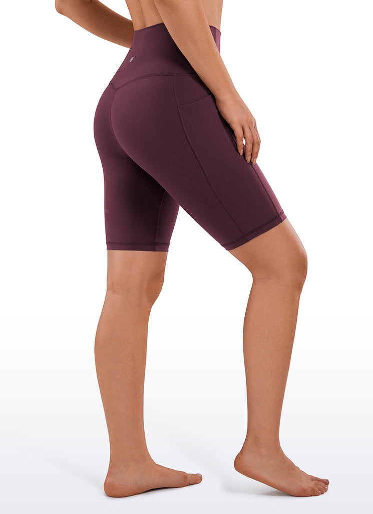 CRZ YOGA Women's Train High Rise Biker Nakedfeel Pocket Shorts 8'' Camo Multi 2