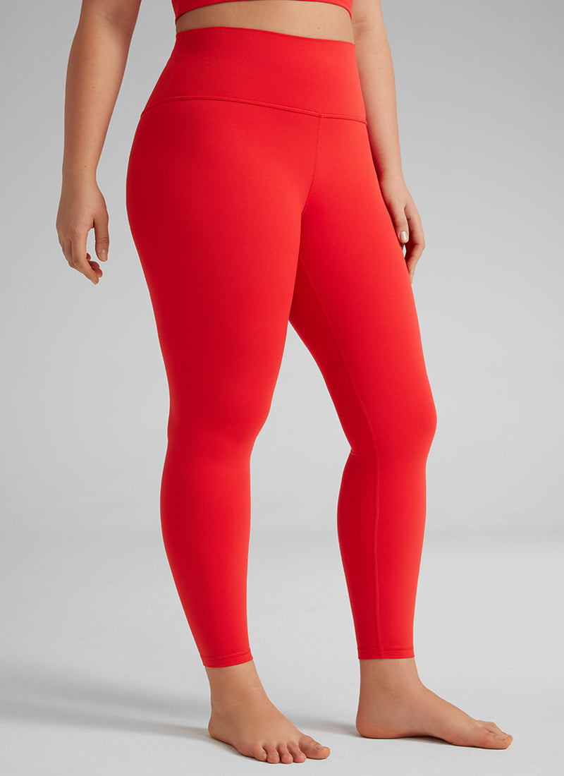CRZ YOGA Women's Yoga Lounge High Rise Butterluxe Yoga Leggings 25'' Deep Red