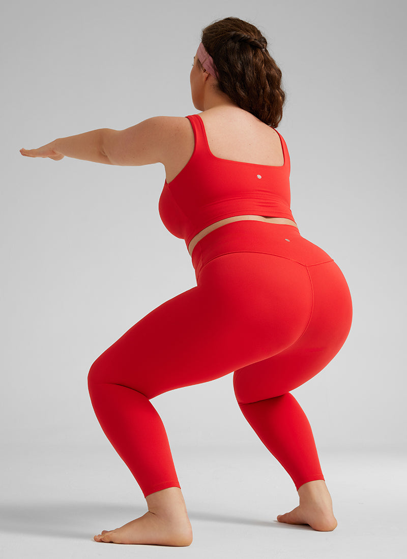 CRZ YOGA Women's Yoga Lounge High Rise Butterluxe Yoga Leggings 25'' Deep Red