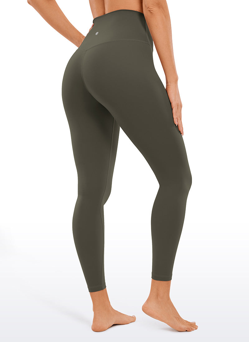 CRZ YOGA נשים טייץ יוגה Butterluxe בגזרה גבוהה Yoga Lounge באורך 64 ס"מ - ירוק צבאי בהיר